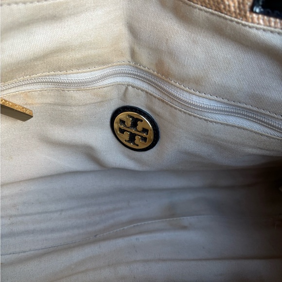 Tory Burch Ella Straw Rafia & Black Patent Trim Tote in VGUC - Picture 15 of 16